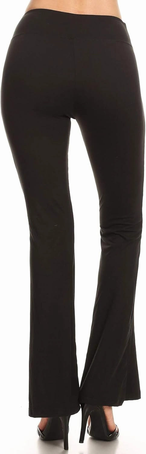 Leggings Depot Women's High Waist Flared Casual, Work, Lounge Palazzo Pants-Wide Leg