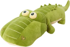 LERORO 26 Inch Crocodile Stuffed Animal Plush Toy Adorable Alligator Animals Stuffed Giant Children Pillow Cushion - Super Soft Cuddly Dolls for Kids Boys Girls Gifts, Green, 65CM