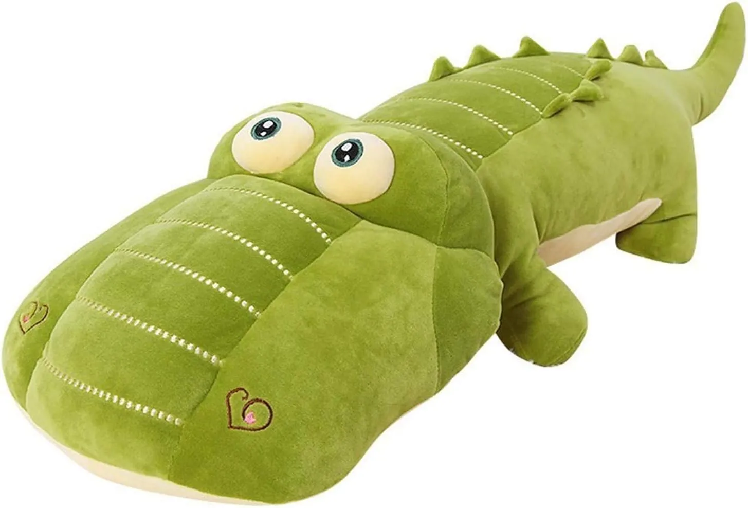 LERORO 26 Inch Crocodile Stuffed Animal Plush Toy Adorable Alligator Animals Stuffed Giant Children Pillow Cushion - Super Soft Cuddly Dolls for Kids Boys Girls Gifts, Green, 65CM