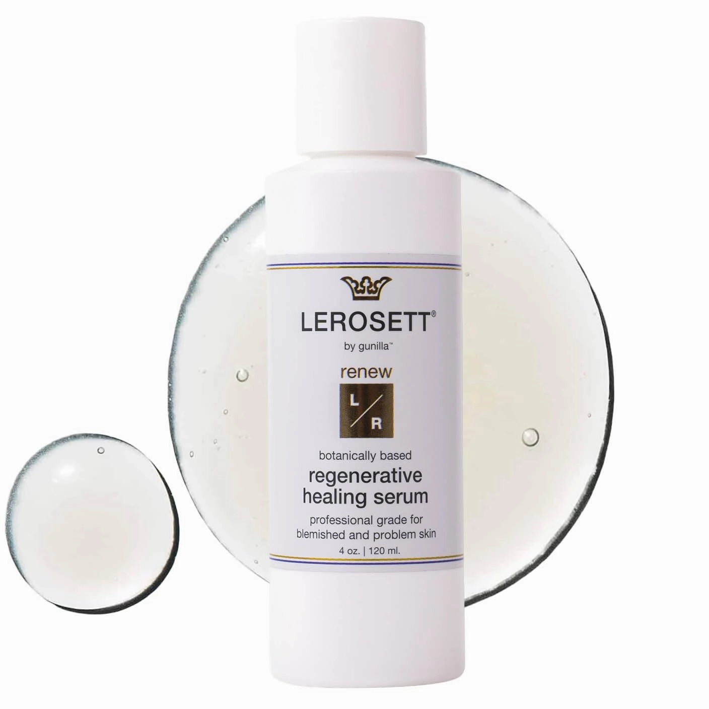 LEROSETT Serum for Acne Scarring Healing, Pimples, Redness, Breakouts, Blemishes, Hydrate & Soothes Irritated Skin, Natural Serum. Spa-Grade, Plant Based, Concentrated - 4 oz