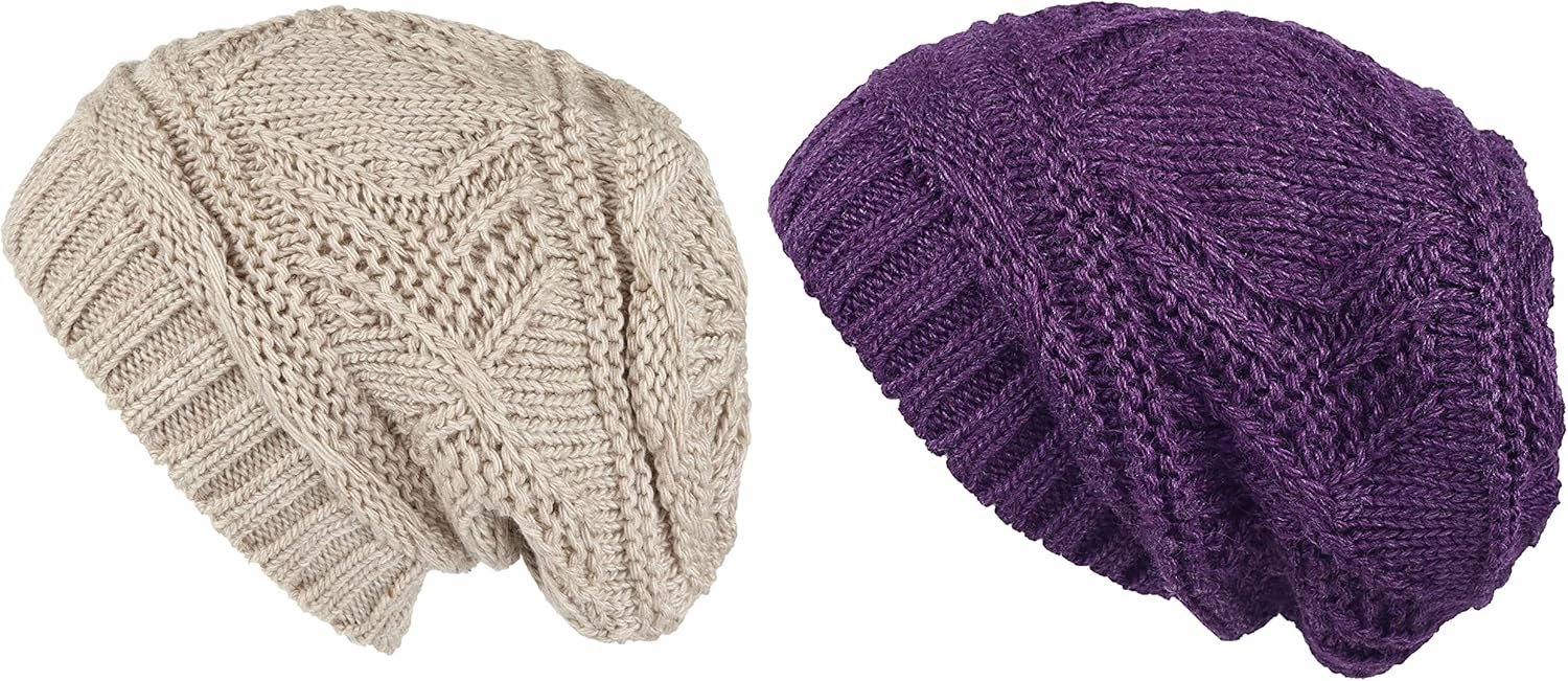 Lilax Knit Slouchy Oversized Soft Warm Winter Beanie Hat