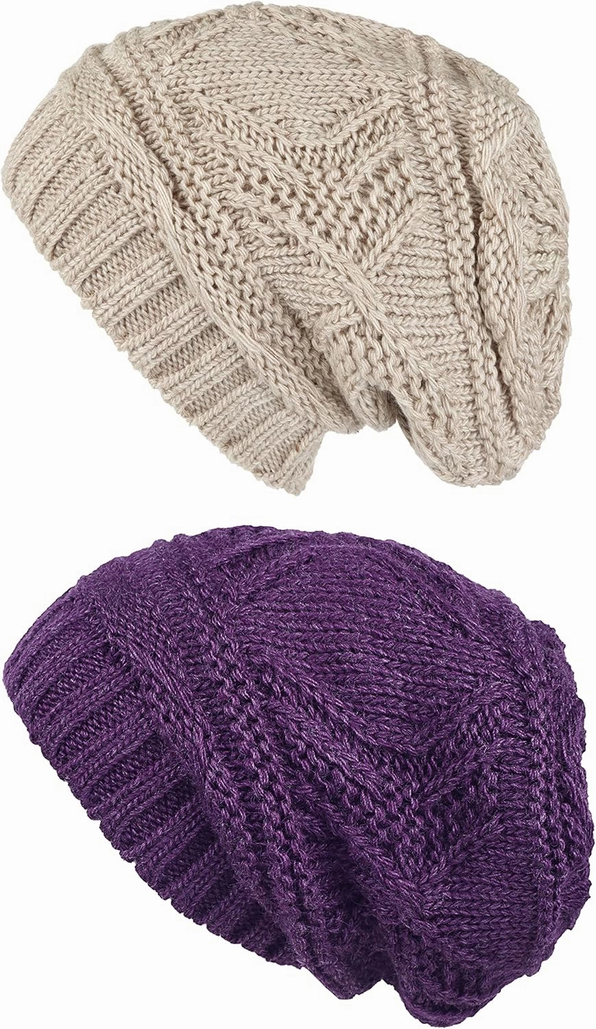 Lilax Knit Slouchy Oversized Soft Warm Winter Beanie Hat
