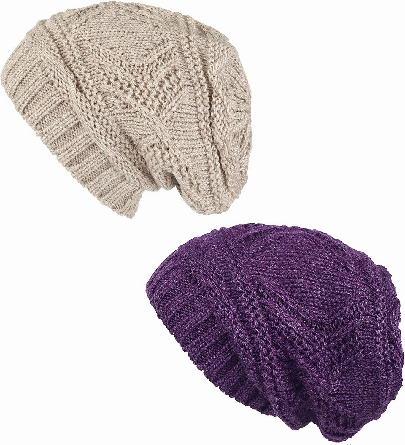 Lilax Knit Slouchy Oversized Soft Warm Winter Beanie Hat