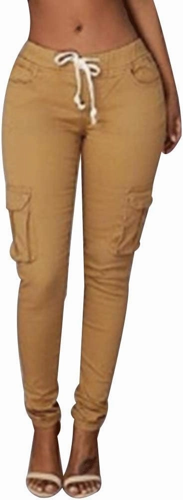 LINGMIN Women's Casaul Stretchy Pull-on Waist Skinny Solid Color Slim Leg Leggings Pants