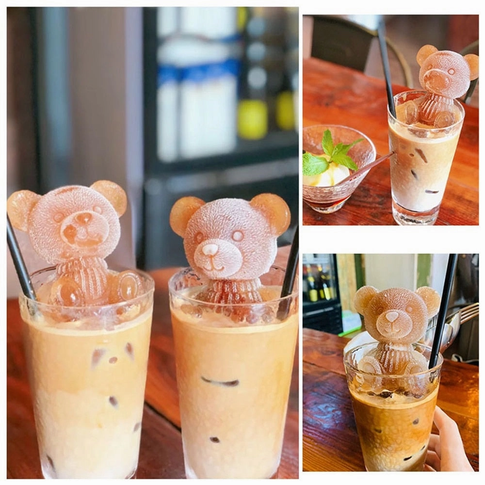 Little Teddy Bear 3D Shape Ice Cube Maker and Chocolate Mould Tray