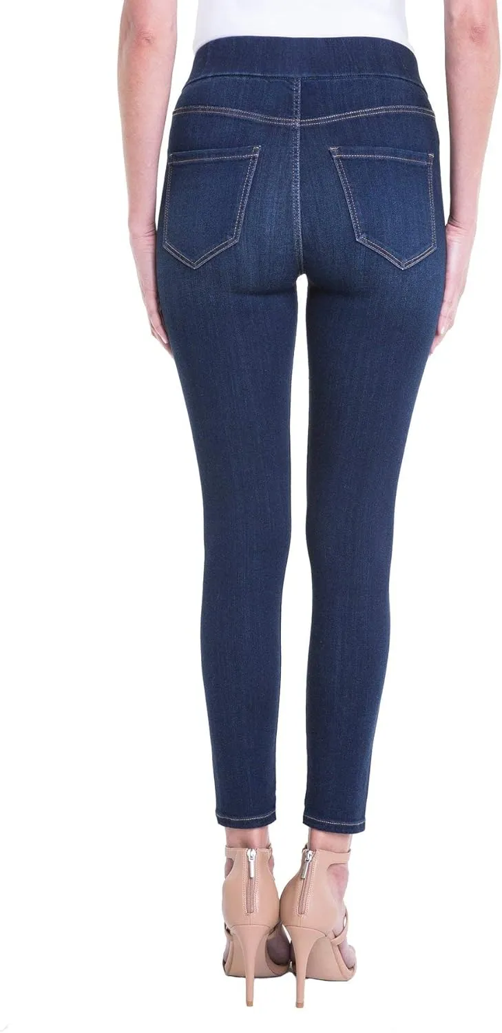 Liverpool Farrah High-Waist Pull-On Ankle in Silky Soft Denim in Coronado Mid