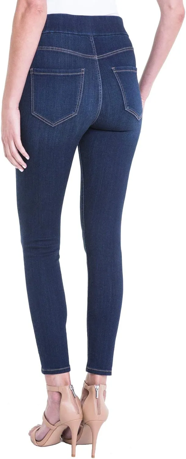 Liverpool Farrah High-Waist Pull-On Ankle in Silky Soft Denim in Coronado Mid