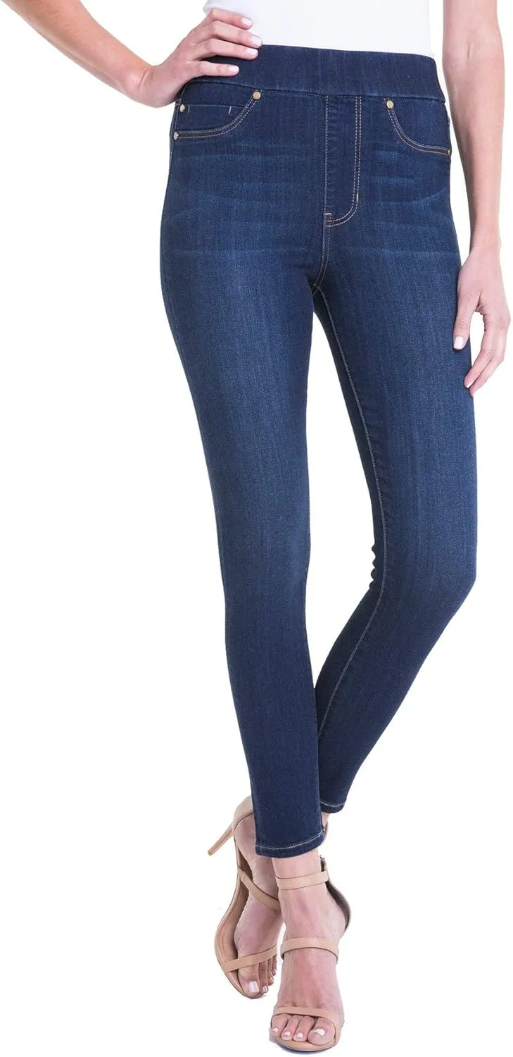 Liverpool Farrah High-Waist Pull-On Ankle in Silky Soft Denim in Coronado Mid