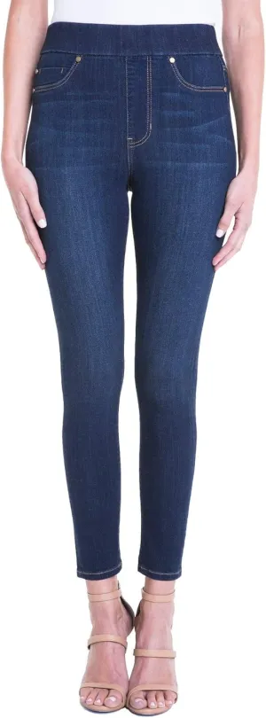 Liverpool Farrah High-Waist Pull-On Ankle in Silky Soft Denim in Coronado Mid
