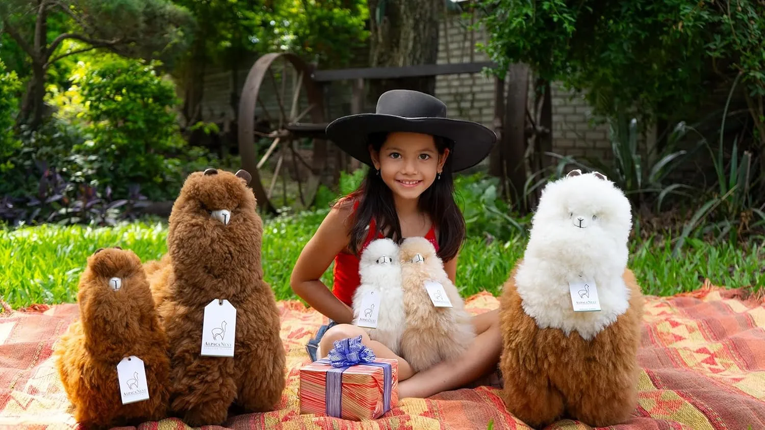 Llama Stuffed Animal – 12 inch. Cute, Soft and Cuddly Alpaca Plush Toy Handcrafted on Real Alpaka Natural Fur (12 inches, White)