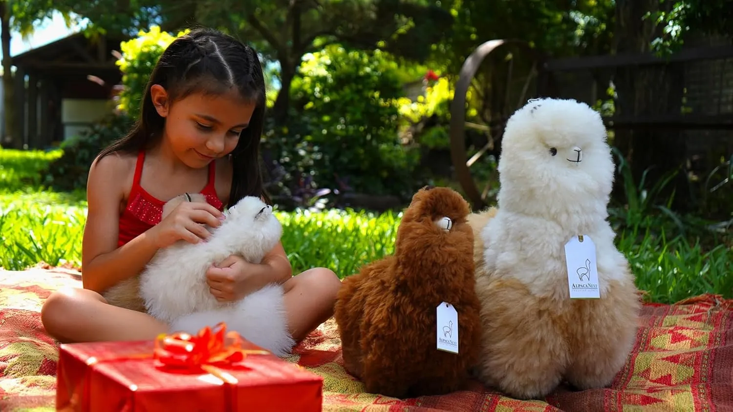 Llama Stuffed Animal – 12 inch. Cute, Soft and Cuddly Alpaca Plush Toy Handcrafted on Real Alpaka Natural Fur (12 inches, White)