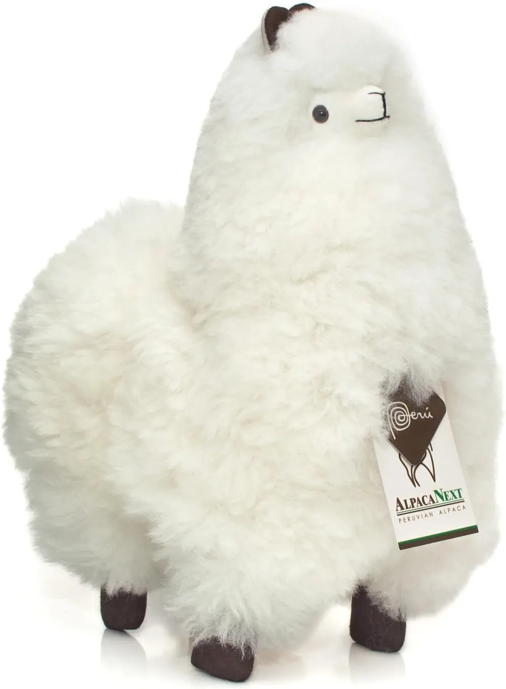 Llama Stuffed Animal – 12 inch. Cute, Soft and Cuddly Alpaca Plush Toy Handcrafted on Real Alpaka Natural Fur (12 inches, White)