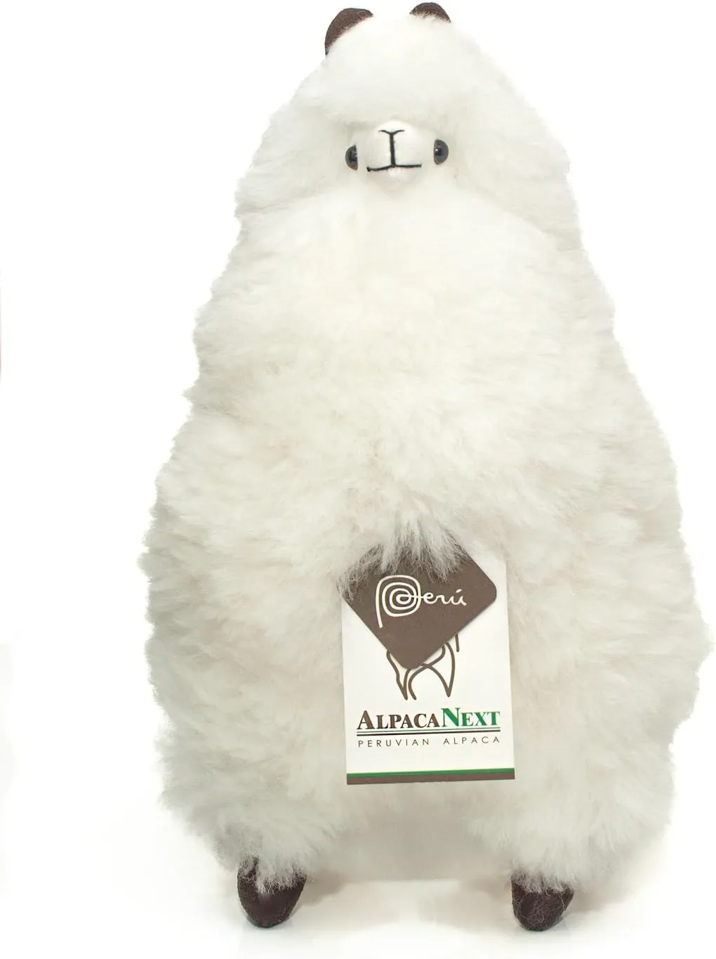 Llama Stuffed Animal – 12 inch. Cute, Soft and Cuddly Alpaca Plush Toy Handcrafted on Real Alpaka Natural Fur (12 inches, White)