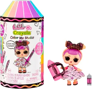 LOL Surprise Loves CRAYOLA Color Me Studio with Collectible Doll, Over 30  Surprises, Paper Dresses & Accessories, Art Studio Packaging, Limited Edition Small Doll, Great Toy Gift for Kids Ages 3 