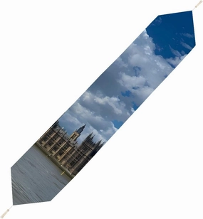 London View of Westminster Bridge with Thames River Table Runners Printed Farmhouse Linen Table Runner Dresser for Party Holiday Decor