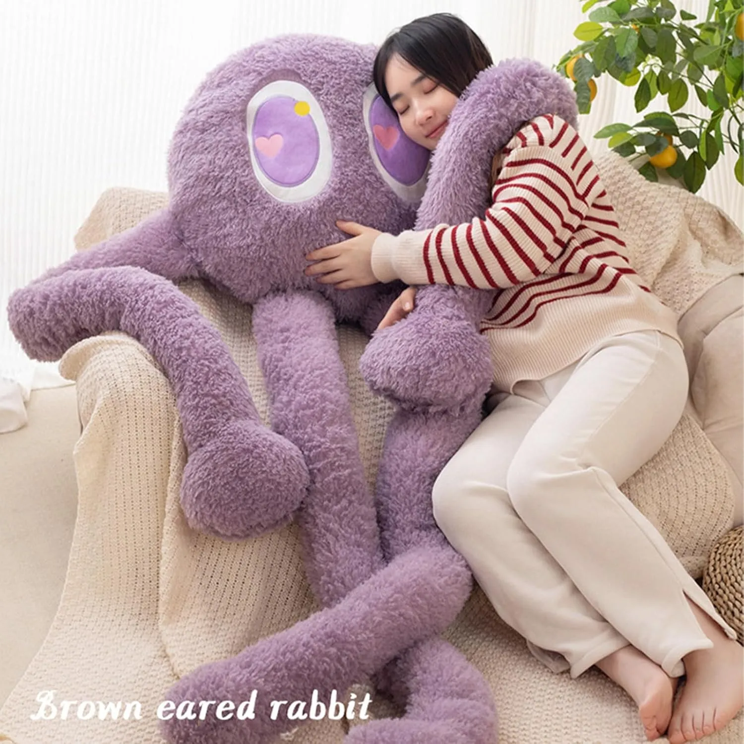 Long Octopus Plush Pillow, 39.3 Inch Cute Octopus Stuffed Animals Kawaii Soft Plushies,Large Plush Toys Cushions Gifts for Girlfriend Kids