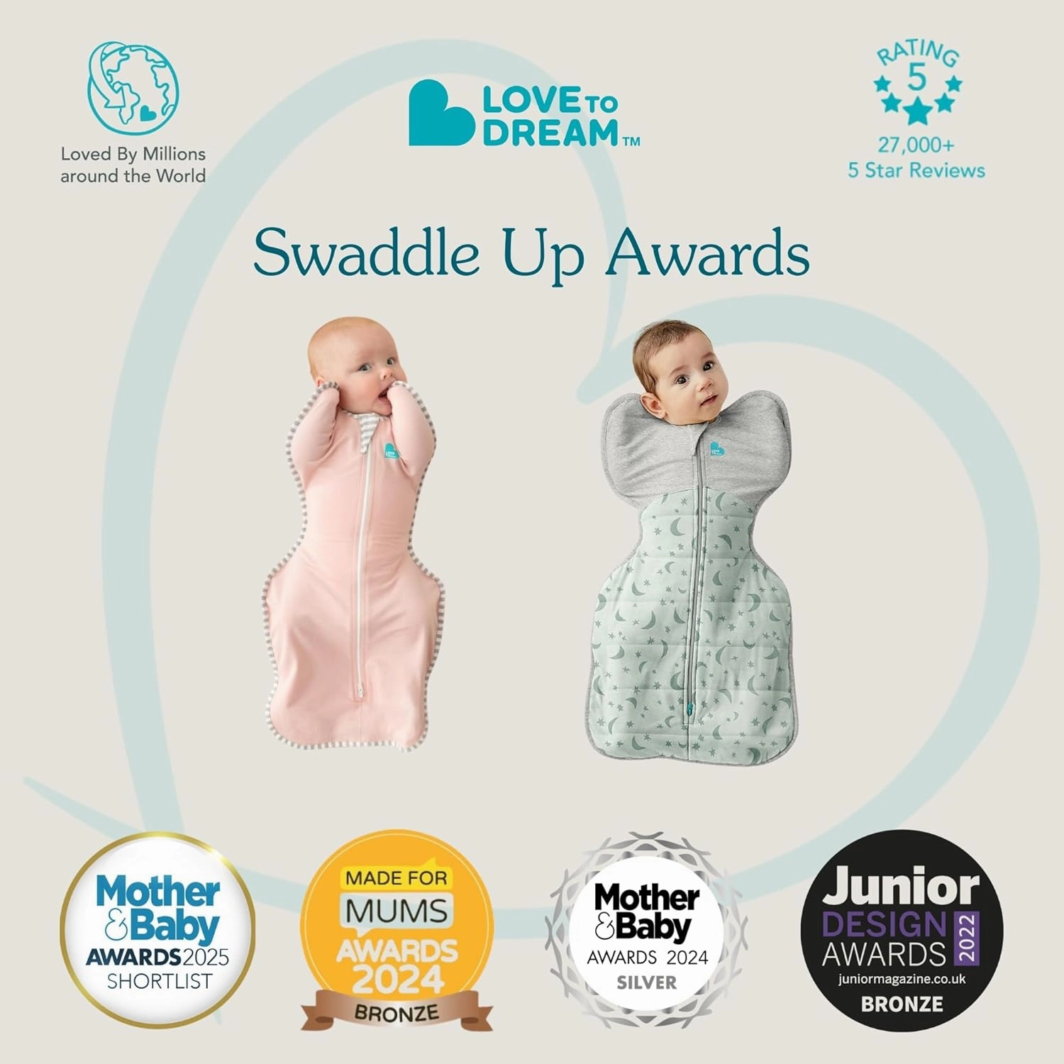 Love to Dream Swaddle UP, Baby Sleep Sack, Self-Soothing Swaddles for Newborns, Get Longer Sleep, Snug Fit Helps Calm Startle Reflex, Suitable for All Seasons, 1.5 TOG, 8-13 lbs, Dare Devil Bunny