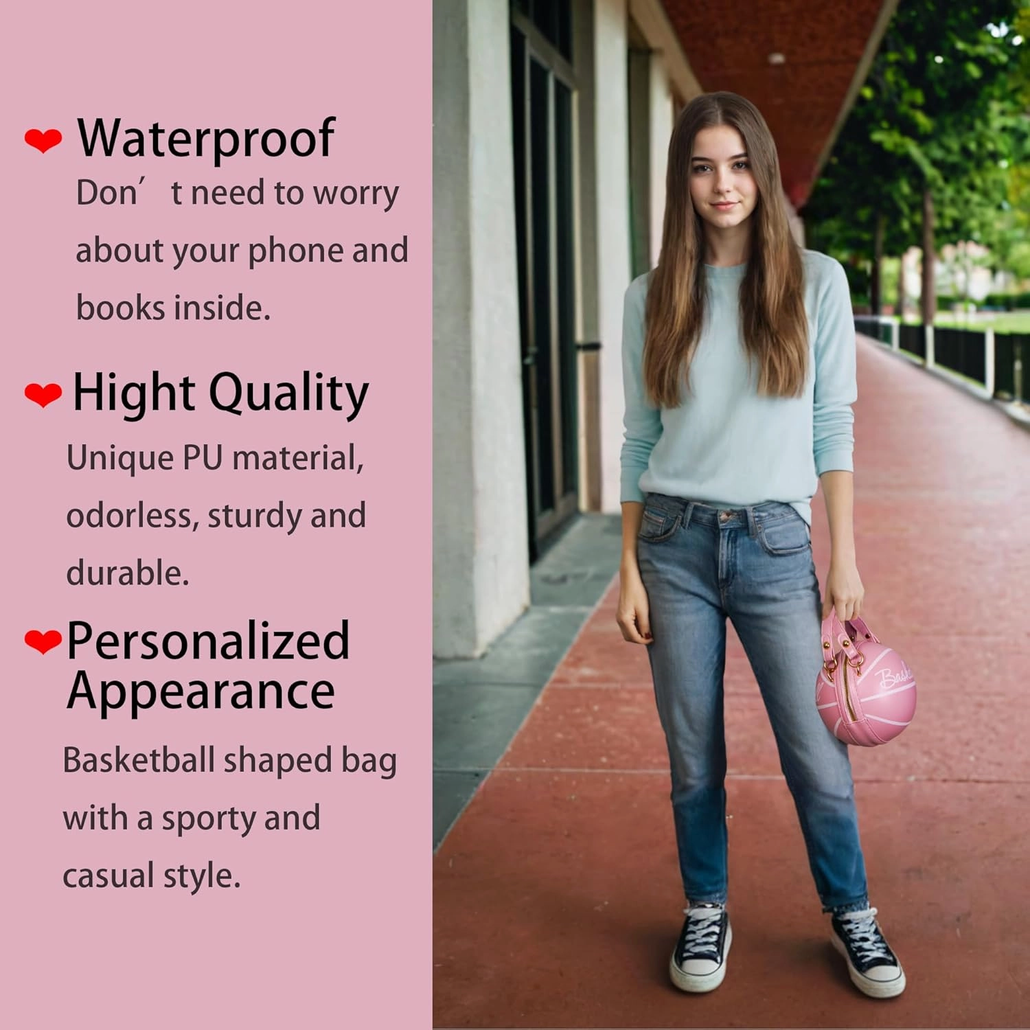 LoveWLC basketball Shaped purse Cross Body Bag,PU Handbag Shoulder Bag for Girls Women