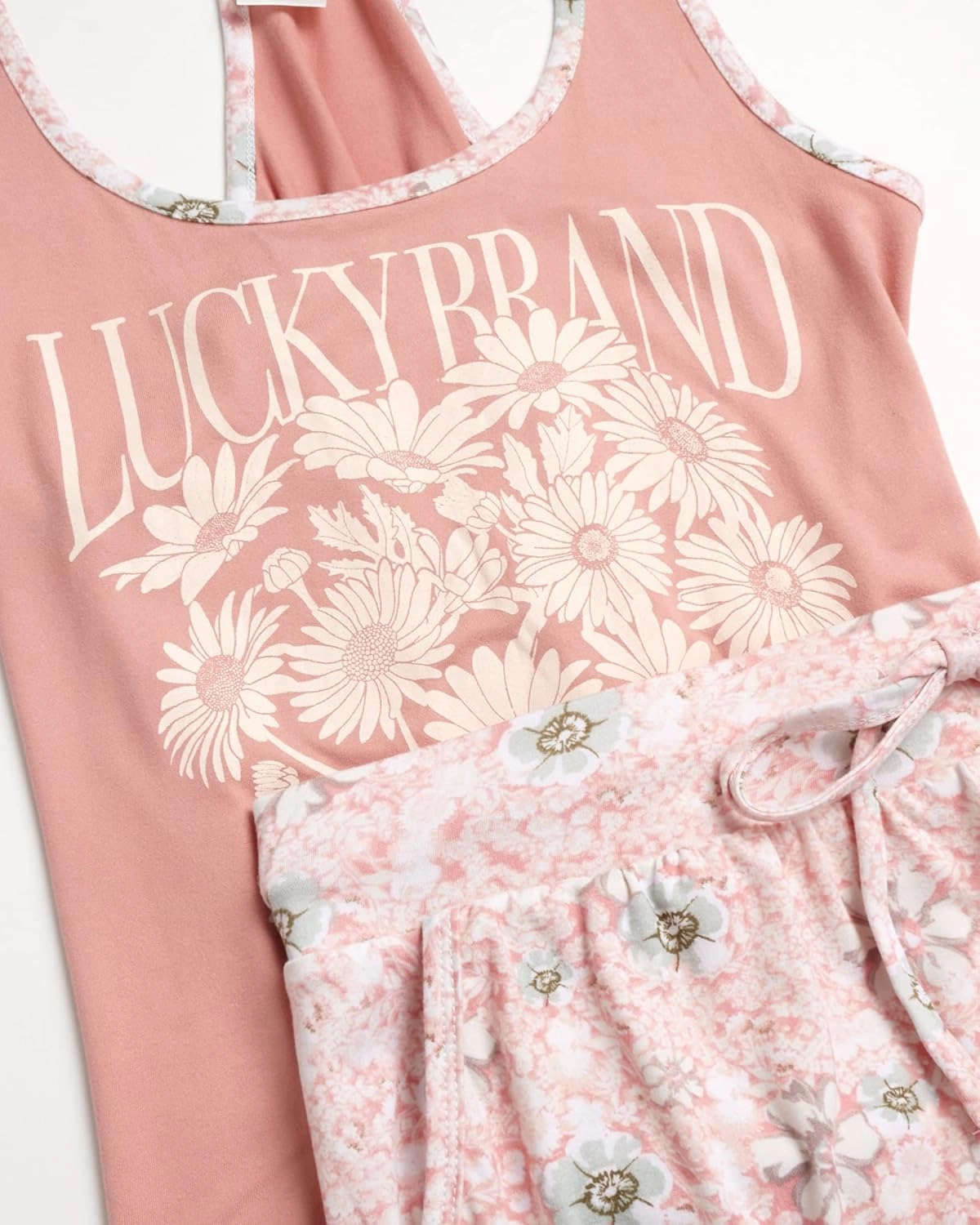 Lucky Brand Women’s 2-Piece Pajama Set – Soft Sleepwear with Cross Back Tank Top and Sleep Shorts