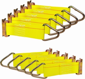 LULU CARGO CONTROL 2" x 6" E Track Rope Tie Offs, E Track Tie Down Straps (10 Pack) with D Ring E Track Accessories for Pickups, Boats, Enclosed Trailers, Vans (Yellow)