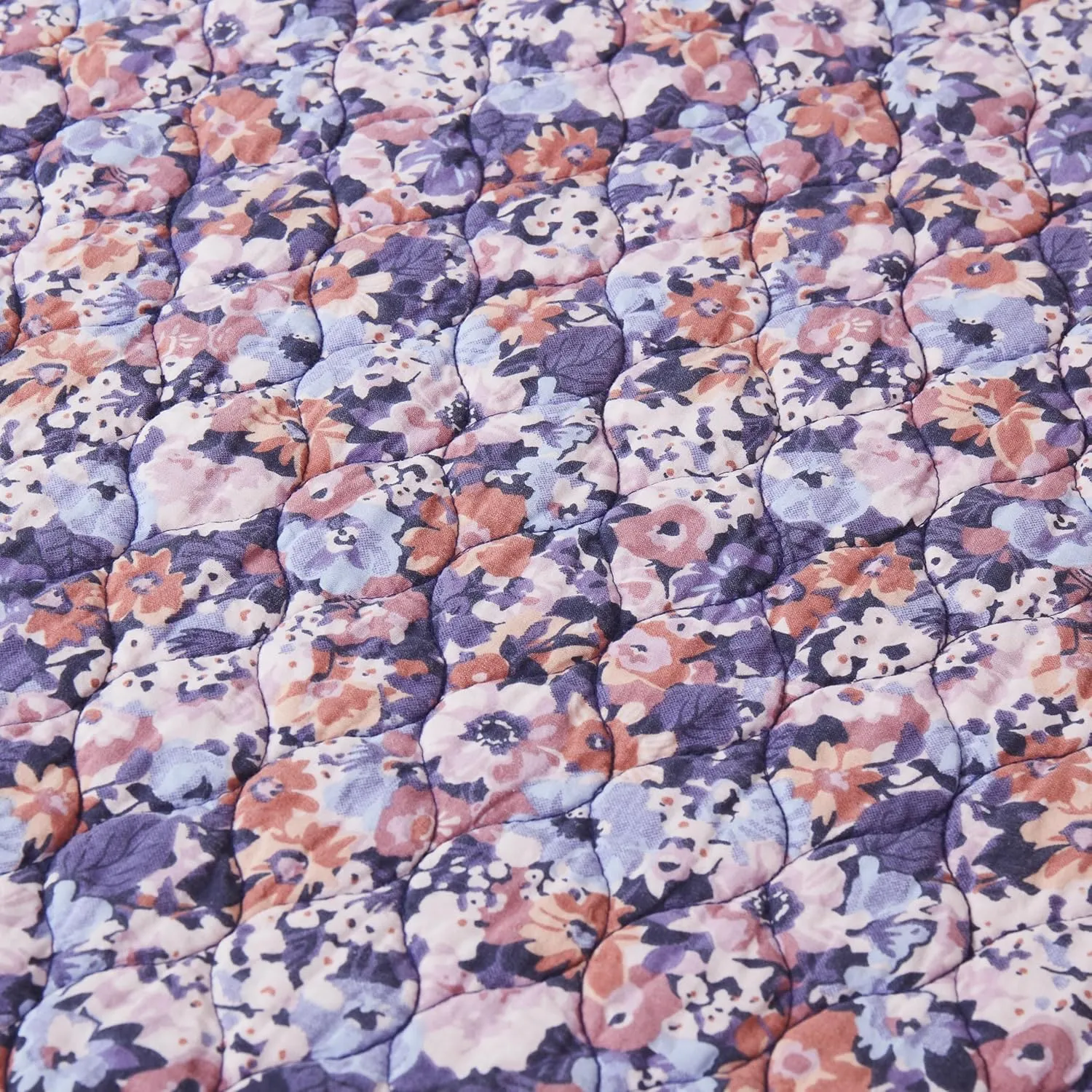 Lush Decor Alicia Camo Floral Cotton Quilt 3 Piece Set King/Cal King Purple - Floral Bedding Set - Flower Quilt - Botanical Print - Modern Decor