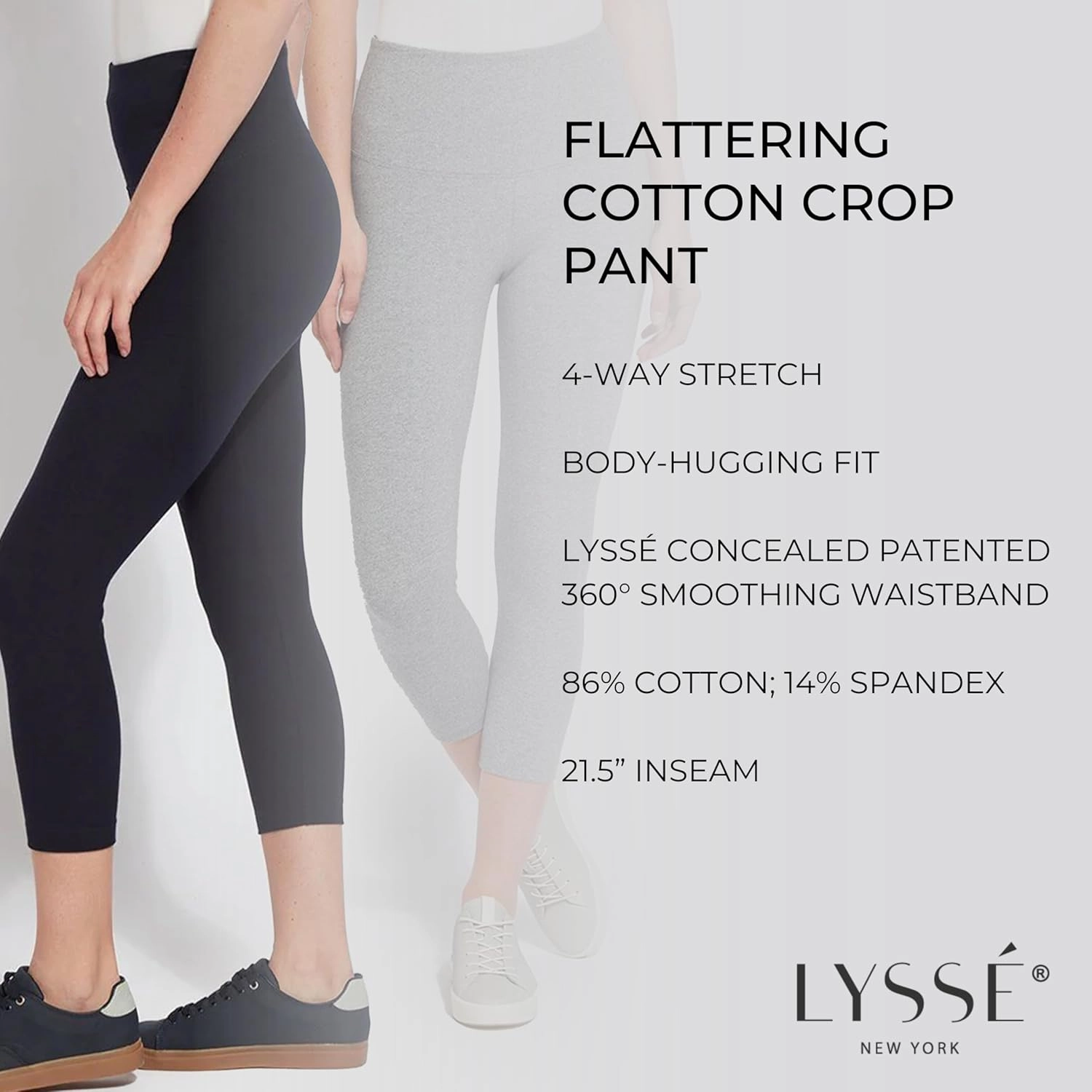 Lyssé Cotton Cropped Leggings – Breathable Cotton Leggings for Women with Soft Cotton Spandex Fabric