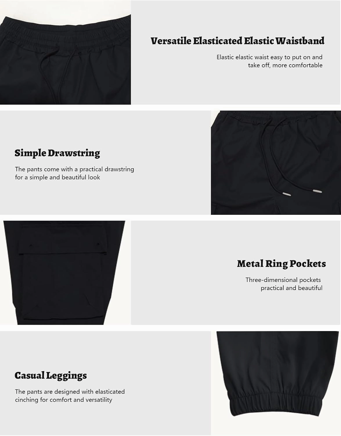 M Menmentings Men's Outdoor Jogging Sweatpants with Side Pocket, Lightweight Cargo Hiking Pant