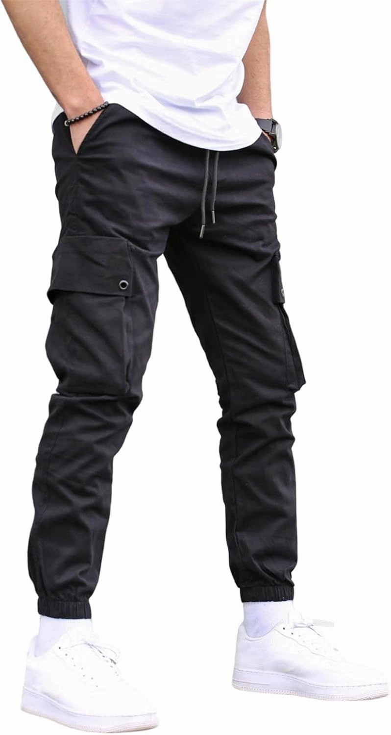 M Menmentings Men's Outdoor Jogging Sweatpants with Side Pocket, Lightweight Cargo Hiking Pant
