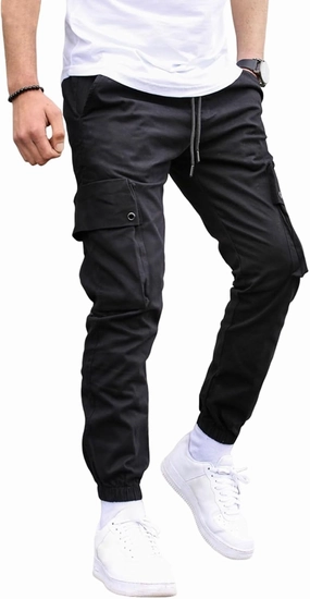 M Menmentings Men's Outdoor Jogging Sweatpants with Side Pocket, Lightweight Cargo Hiking Pant