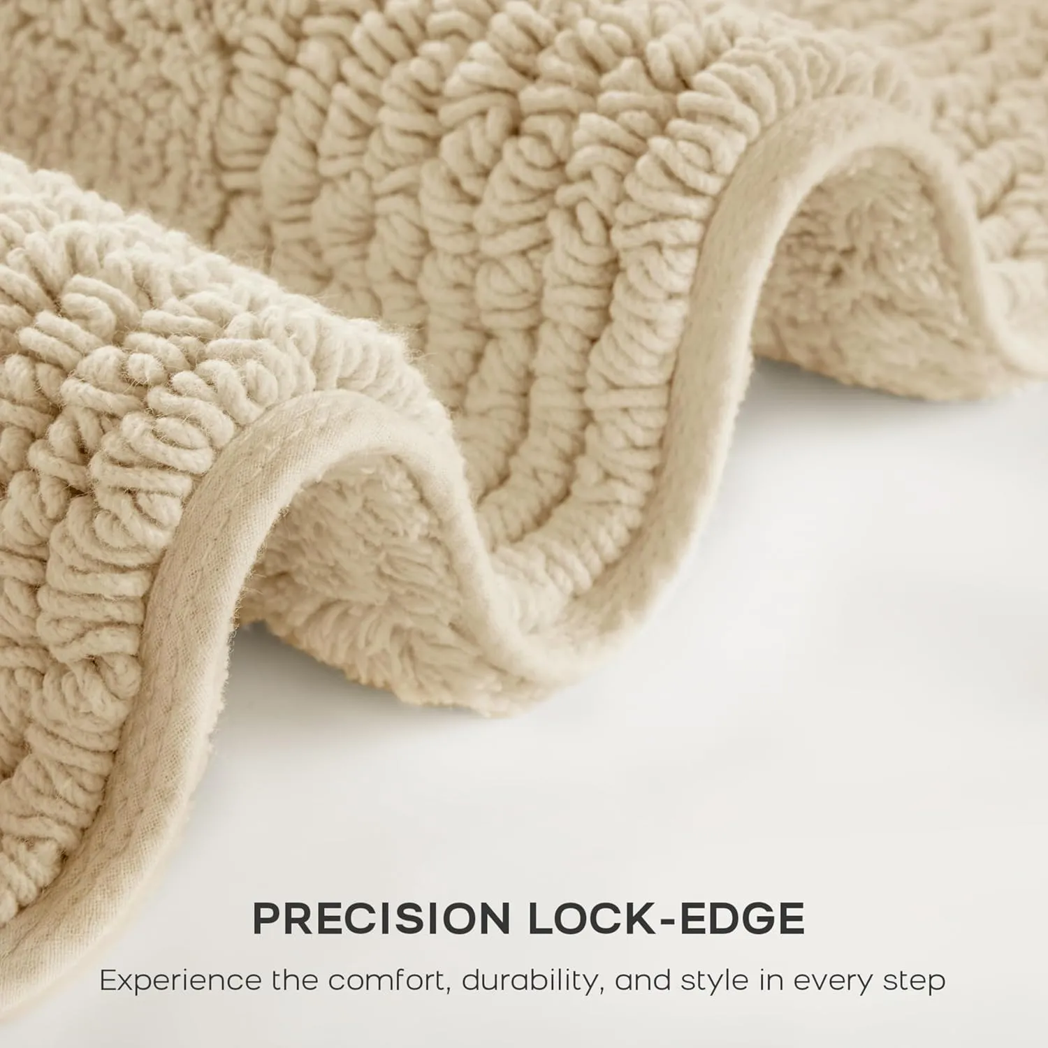 Madison Park Splendor Reversible 100% Cotton Tufted Bathroom Rug-3000 GSM Hotel Quality Luxurious Plush Medium Pile Bath Mat Absorbent, Quick Dry, Shower Room Décor, 17"x24" Natural