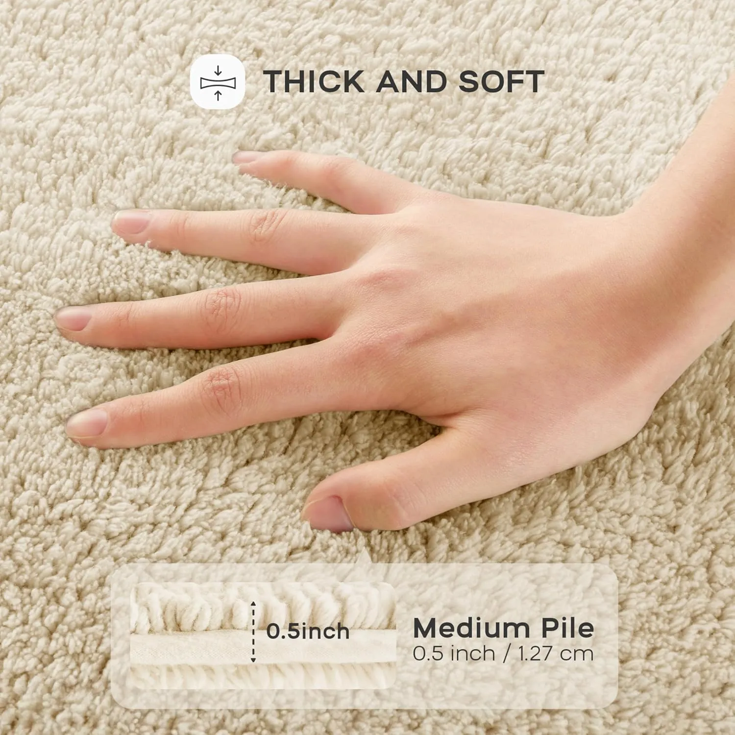 Madison Park Splendor Reversible 100% Cotton Tufted Bathroom Rug-3000 GSM Hotel Quality Luxurious Plush Medium Pile Bath Mat Absorbent, Quick Dry, Shower Room Décor, 17"x24" Natural
