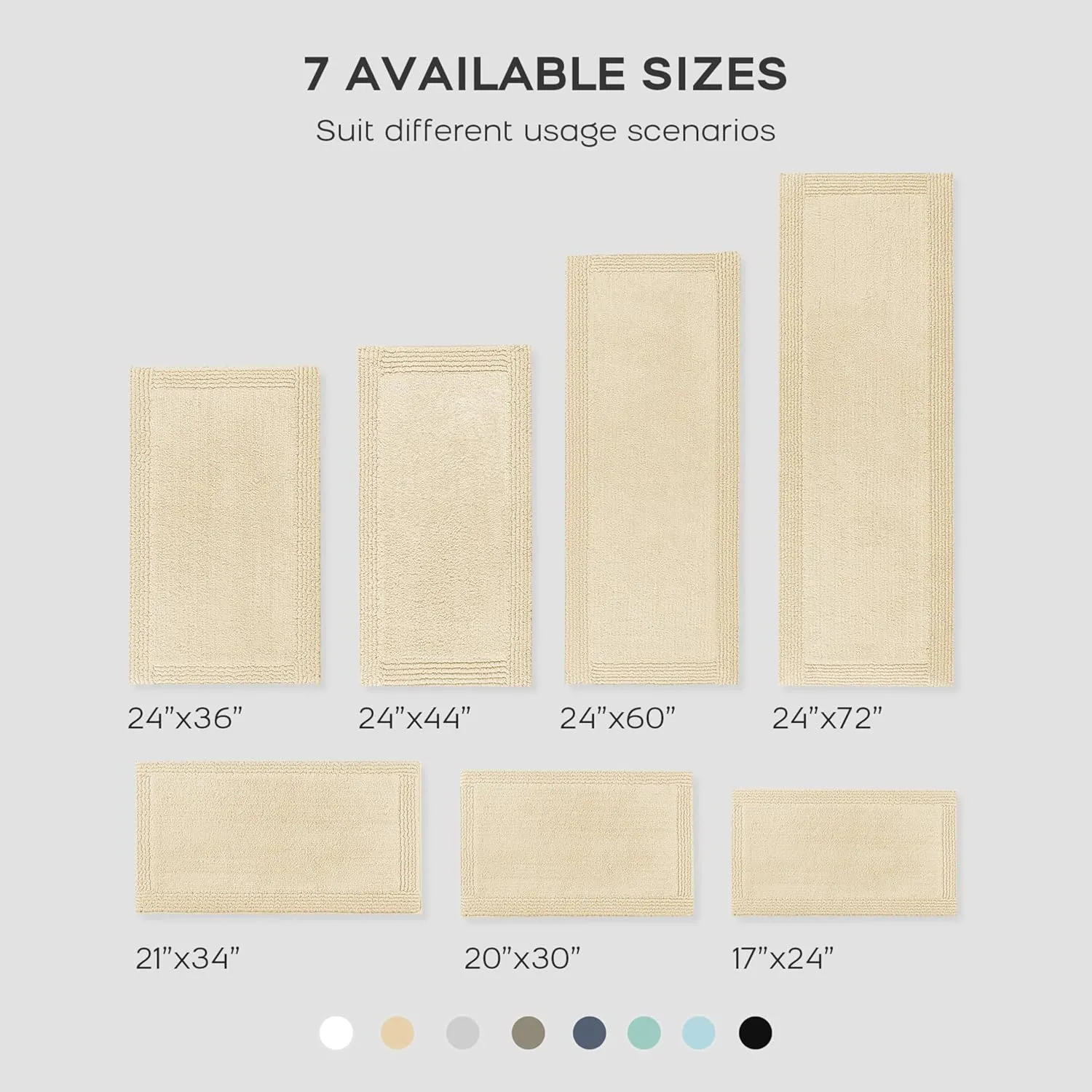 Madison Park Splendor Reversible 100% Cotton Tufted Bathroom Rug-3000 GSM Hotel Quality Luxurious Plush Medium Pile Bath Mat Absorbent, Quick Dry, Shower Room Décor, 17"x24" Natural