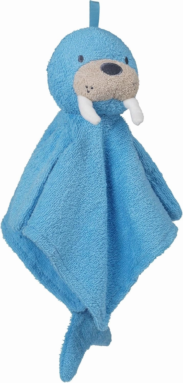 Manhattan Toy Walter Walrus Scrub-a-Dubbie Bathtime Puppet Washcloth for Infants, Toddlers and Kids