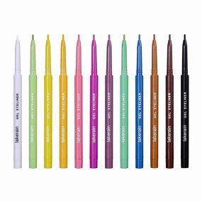 Matte Bright Colorful Eyeliner Set 12 Colors Long Lasting Smudgeproof Eyeliner Eyeshadow Pen, Professional Makeup Eyeliner for Women, Rainbow Gold Yellow Blue Pink Orange Black