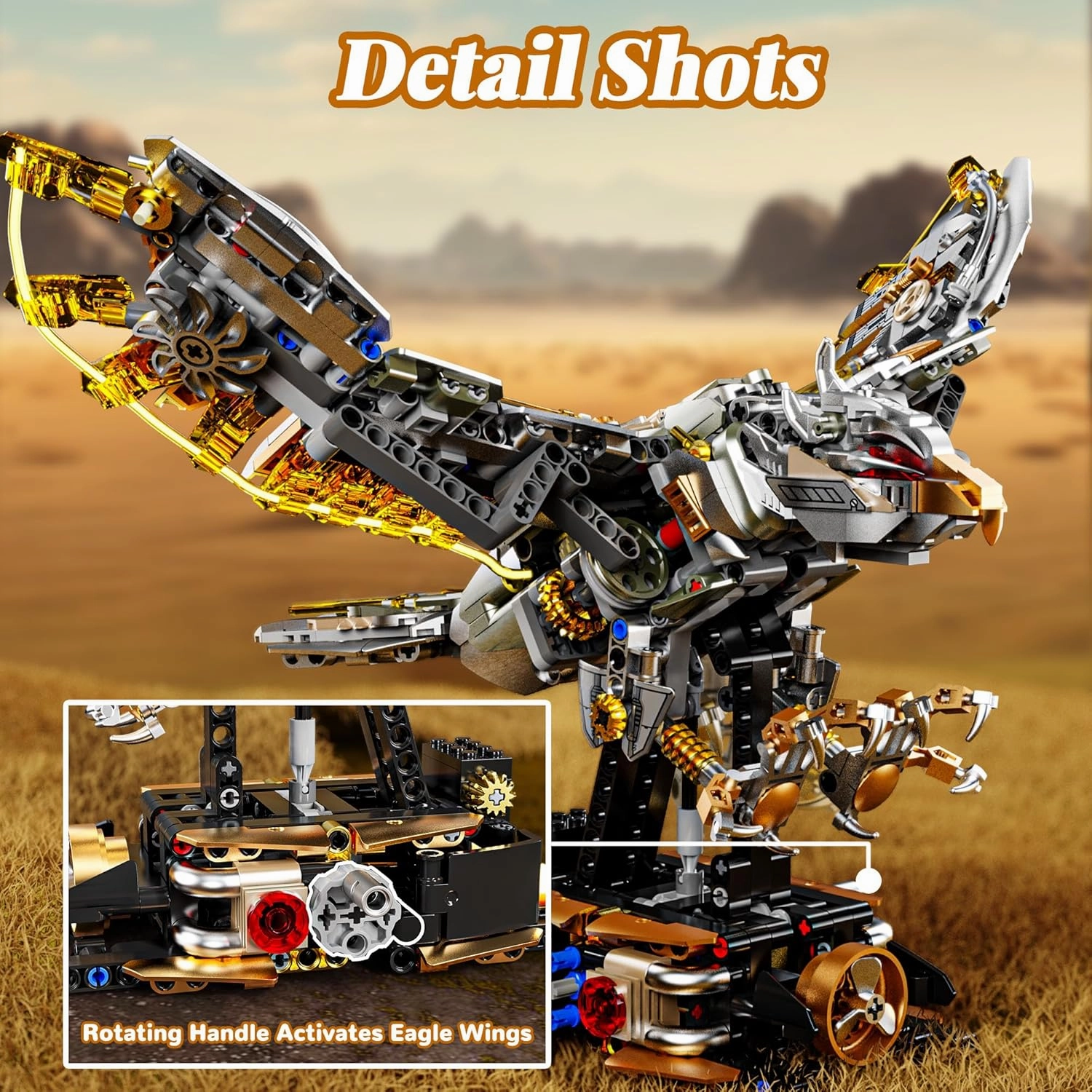 Mechanical Eagle Building Set, Animal Collection with Light for Boys and Adults 14 Years & Up Home Decor -1168pcs