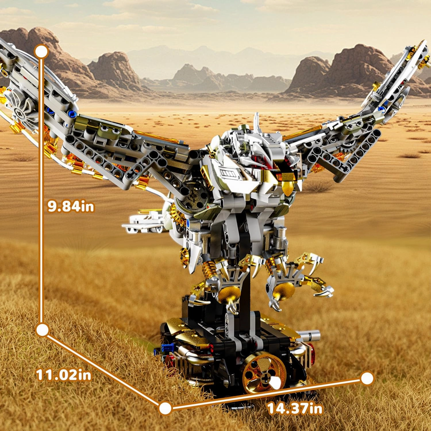 Mechanical Eagle Building Set, Animal Collection with Light for Boys and Adults 14 Years & Up Home Decor -1168pcs