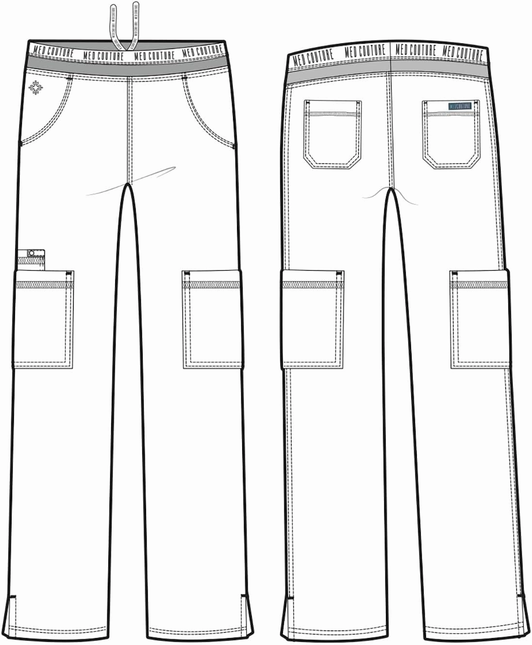 Med Couture Women's Yoga Pull-On Pant with 7 Pockets Ultra-Soft Rib-Knit Waistband and 2-Way Stretch Technology - MC7739