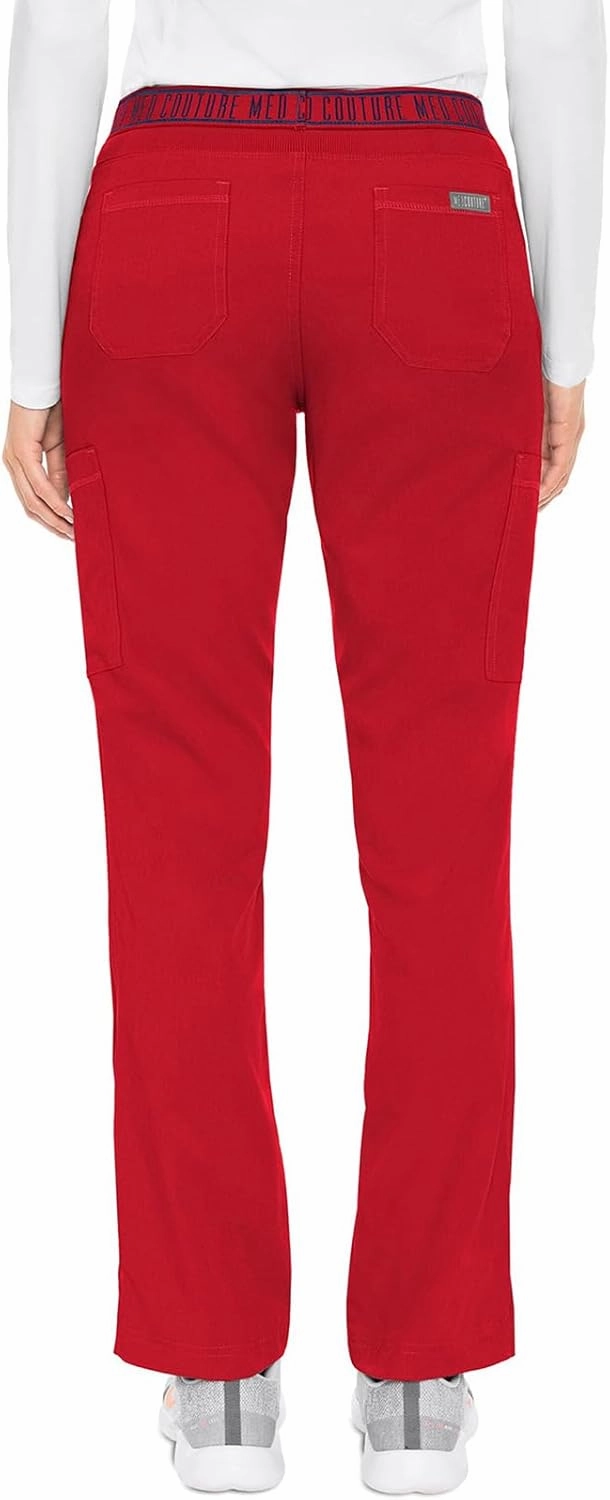 Med Couture Women's Yoga Pull-On Pant with 7 Pockets Ultra-Soft Rib-Knit Waistband and 2-Way Stretch Technology - MC7739