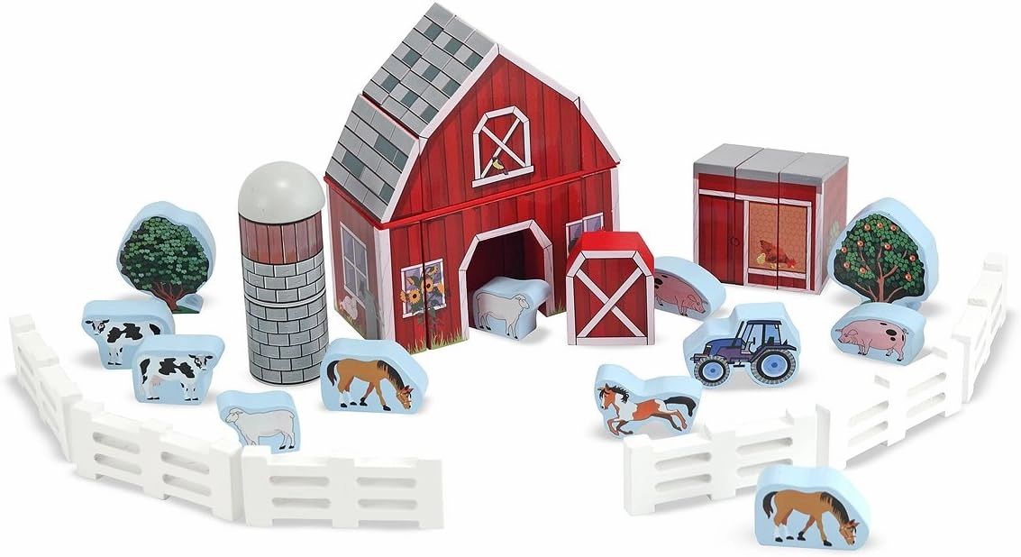 Melissa & Doug Farm Blocks 36-piece Play Set