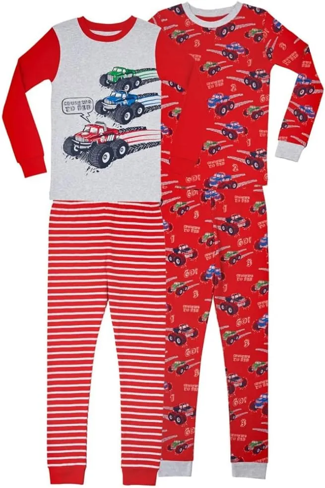 MEMBER'S MARK Boy's 4 Piece Cotton Pajama