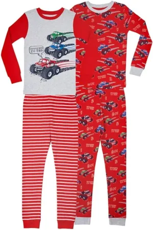 MEMBER'S MARK Boy's 4 Piece Cotton Pajama