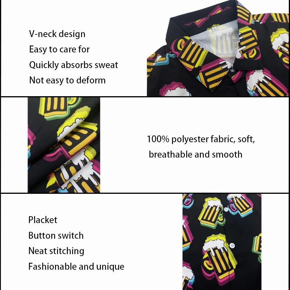 Men's 2 Piece Tracksuit Hawaiian Shirt Shorts Button Down Shirt and Shorts Sets with Bucket Hats