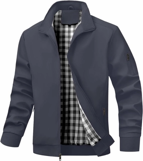Men's Bomber Jacket Lightweight Casual Windbreaker Jackets Zip Up Coat