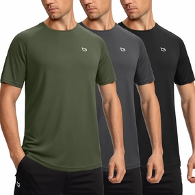 Men's Dry Fit Short Sleeve T-Shirt Crewneck Lightweight Tee Shirts for Men Workout Athletic Casual