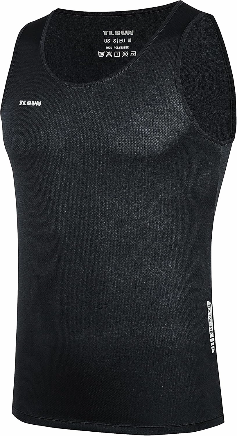 Men's Running Tank Top Ultra Lightweight Marathon Singlet Shirts Dry Fit Workout Sleeveless T-Shirt
