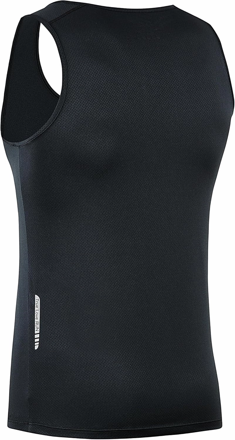 Men's Running Tank Top Ultra Lightweight Marathon Singlet Shirts Dry Fit Workout Sleeveless T-Shirt