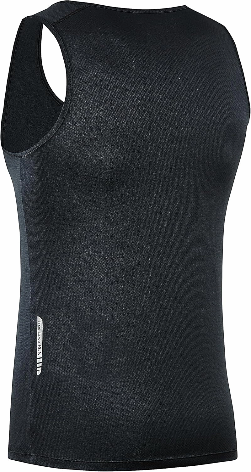 Men's Running Tank Top Ultra Lightweight Marathon Singlet Shirts Dry Fit Workout Sleeveless T-Shirt