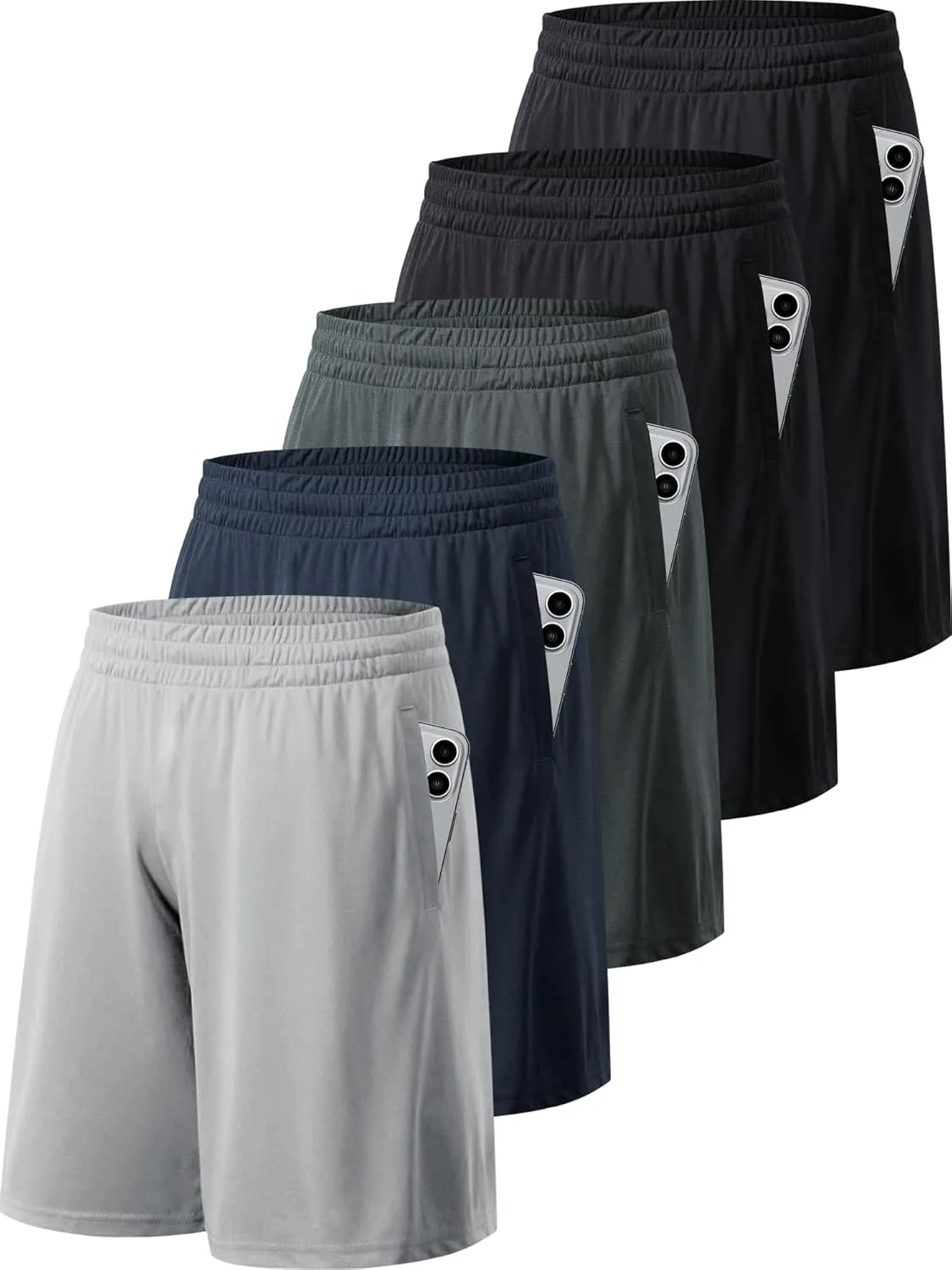 Mens 4-6 Pack Workout Gym Shorts Quick Dry Lightweight Athletic Basketball Running Shorts for Men with Pockets