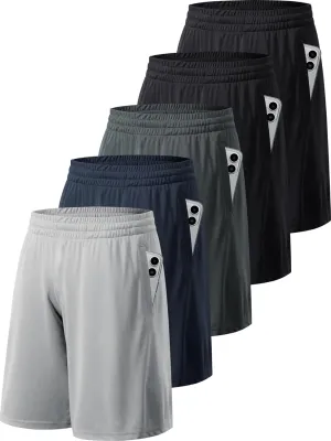 Mens 4-6 Pack Workout Gym Shorts Quick Dry Lightweight Athletic Basketball Running Shorts for Men with Pockets
