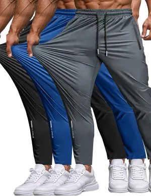 Men's Sweatpants Lightweight Active Pants Quick Dry for Running 、Jogging 、Yoga、Golf with Zipper Pockets